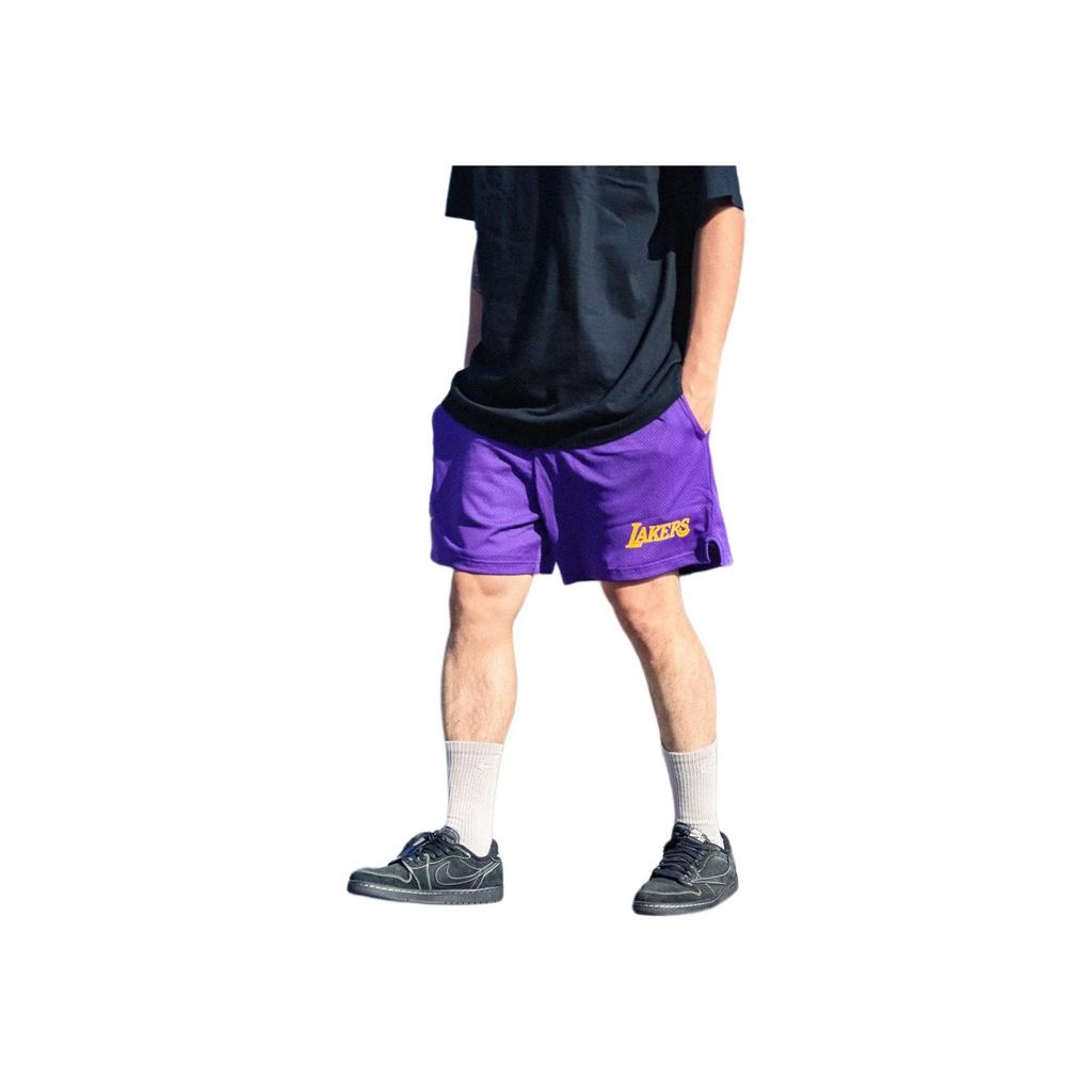 Nike NBA Los Angeles Lakers Mesh Loose Comfortable Casual Basketball Shorts Men Shorts Purple FQ3394-504