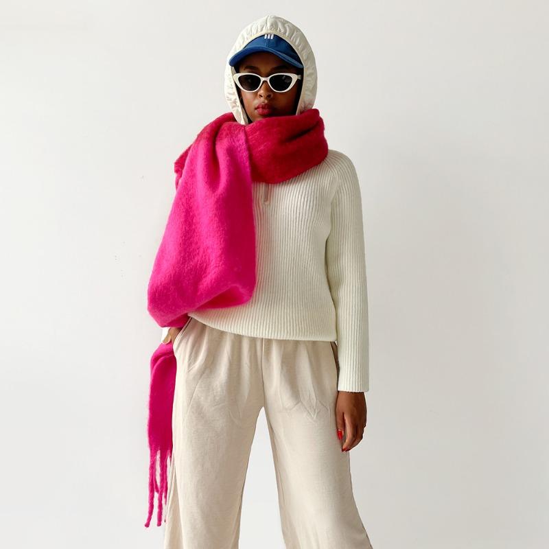 Autumn and winter new Maillard imitation cashmere plaid scarf women's winter high sense versatile shawl thickened, warm circumference