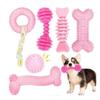 6 Pack Puppy Teething Toys Cute Pink Puppy Chew Toys for Teething Small Breed Dog Chew Toy Interactive Pet Toy Set for Puppies To Keep Them Busy Soft