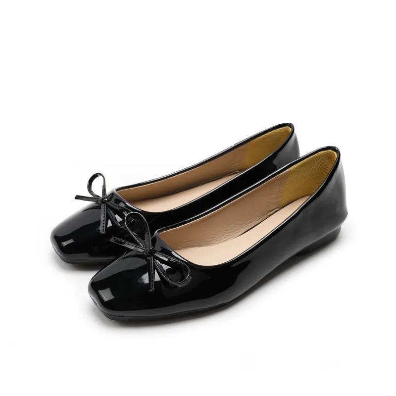 

Женские балетки, туфли на плоской подошве, с круглым носком и бантом, слипоны, балетки, лоферы, мокасины, женские повседневные туфли на плоской подошве 2025 43 чёрный