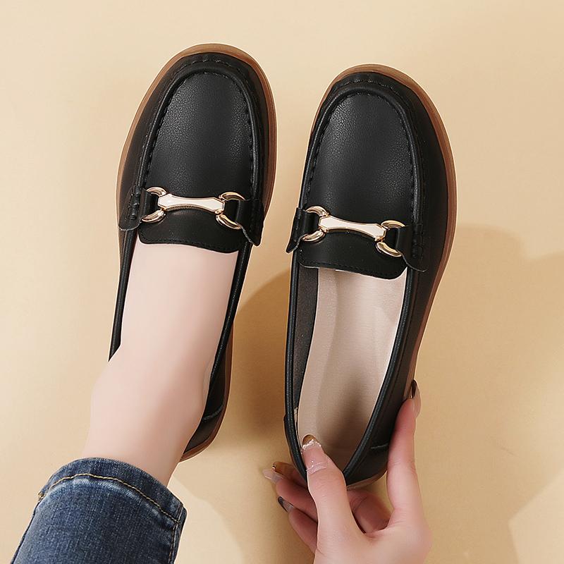 Women Black Moccasins Driving Shoes Flats Casual Nurse Loafers Khaki Minimalist Maternity Office Shoes Large Size