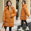 Down cotton jacket women's 2025 new mid-length fashion loose thickened mid-length winter cotton jacket jacket