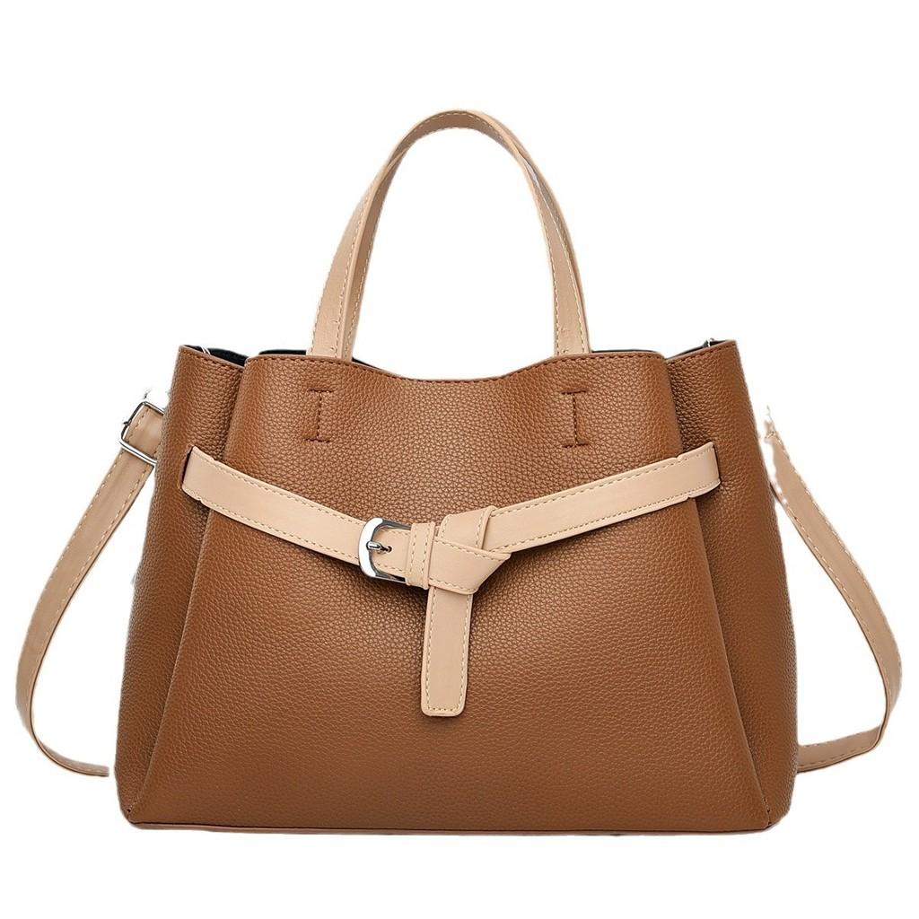 Pu Material Multilayer Handbag With Spliced Color Blocks For Daily Use