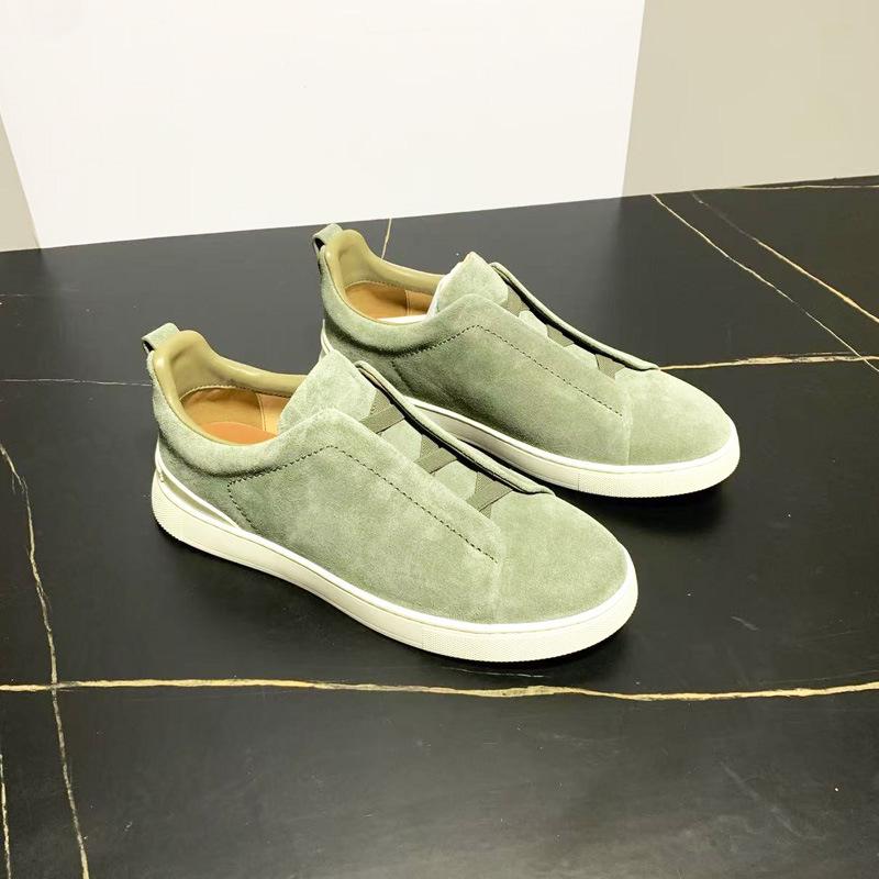 Men's Black Leather Slip-On Summer Sneakers - Lightweight, Breathable, Flat-Soled, Casual Round Toe