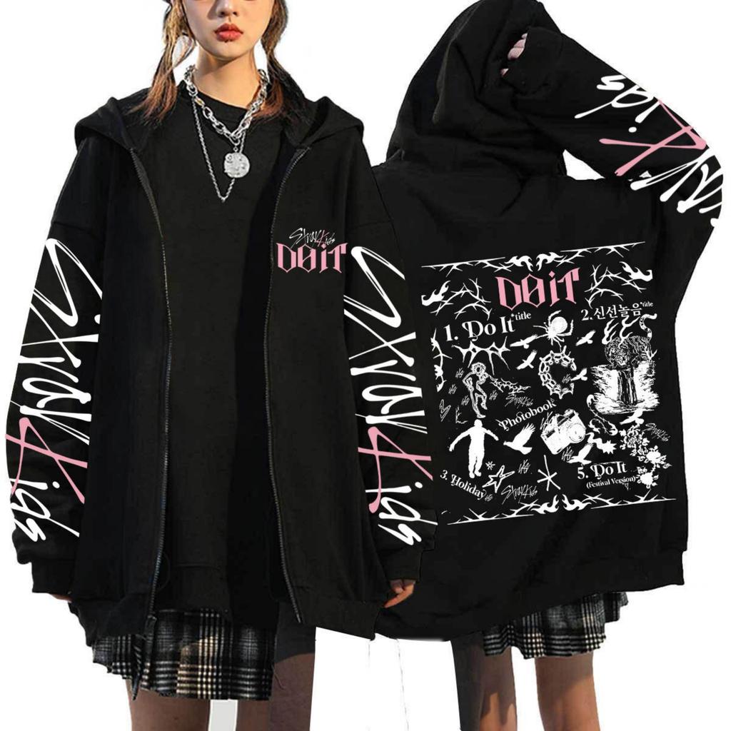 Moletom Feminino Casual Fashion Estampado de Manga Longa com Zíper e Capuz