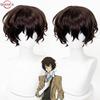 High Quality Dazai Osamu Cosplay Anime Cosplay Short Brown Heat Resistant Synthetic Hair Anime Role Play Wigs + Wig Cap