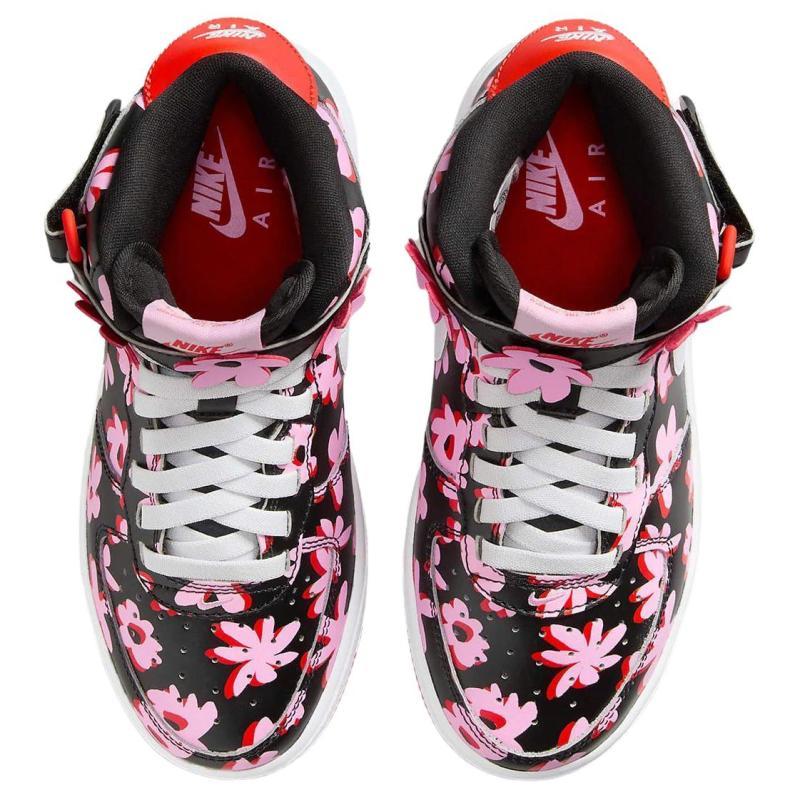 Nike Air Force 1 Cushioning, Wear Resistant High Top Skateboard Shoes Unisex Black Pink  Sneakers  FQ3692-001