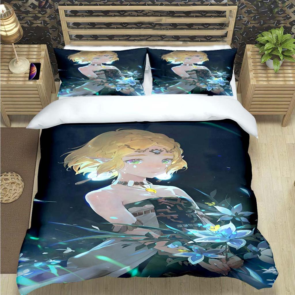 Comforter Fashion Classic Exciting Game Z-Zelda Print Bedding Sets Bed Supplies Set Bed Comforter Set Bedding Set Luxury Gift