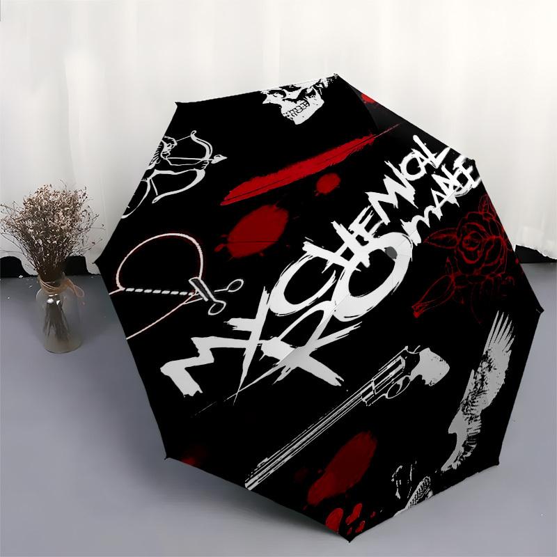 1pc My Chemical Romance Automatic Open,Windproof, Compact Travel Umbrella, Gift for Birthday, Christmast93091
