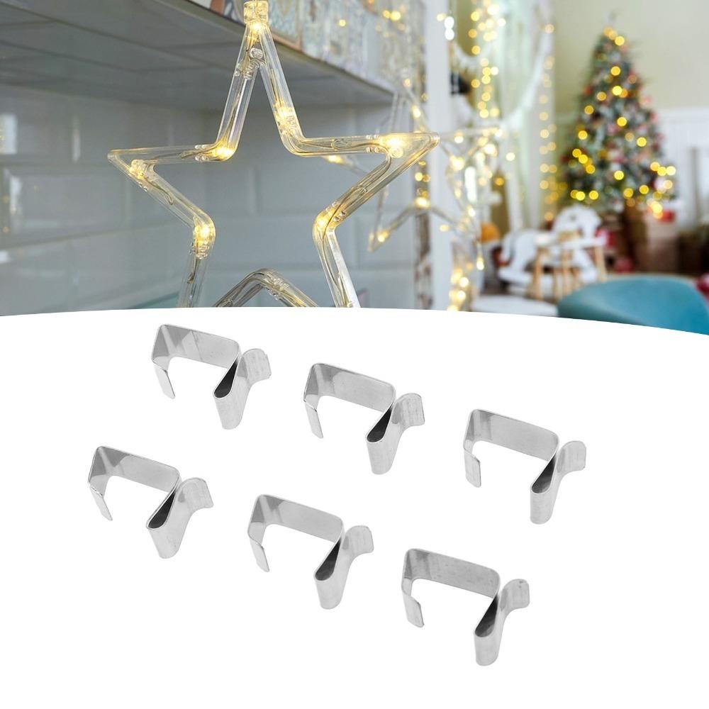 50pcs Stainless Steel Gutter Hooks 0.9x0.6in/0.8x0.6in Outdoor Light Clips  Home Decoration