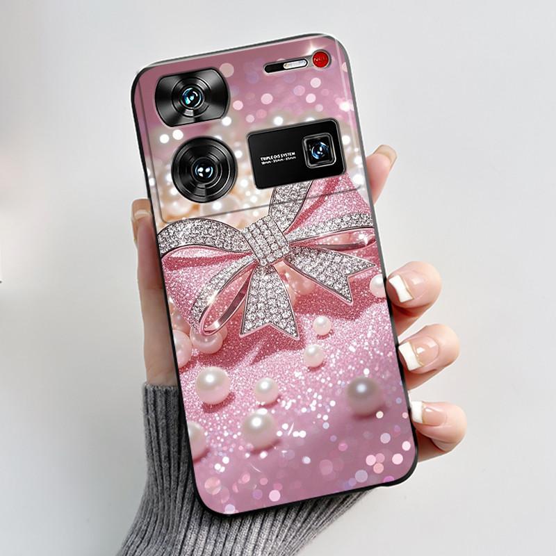 Cute Case For ZTE Nubia Z60 Ultra 5G Capa Fundas Printing Shells Protective Back Cover Soft Silicone Cartoon Black Casing Coque