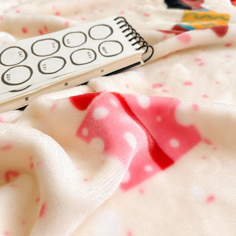 Skin-friendly Blanket Cute Puppy Print Blankets Soft Flannel Bedspread Warm Plaid Car/Office/Travel Shawl Bed Blanket Manta