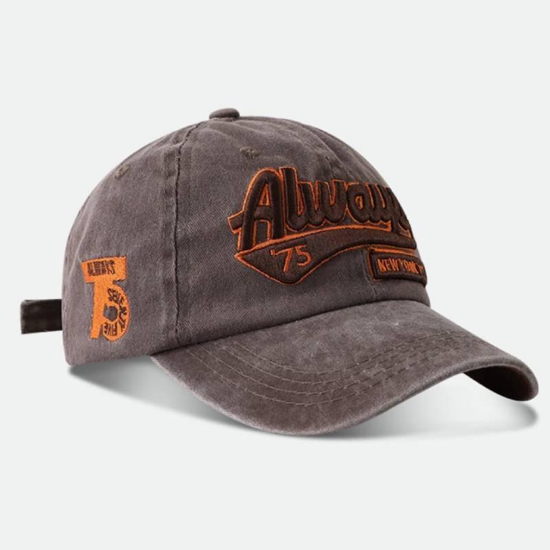 Fashionable Cotton Baseball Cap With Elegant Embroidery And Classic Curved Brim For Year-round Wear