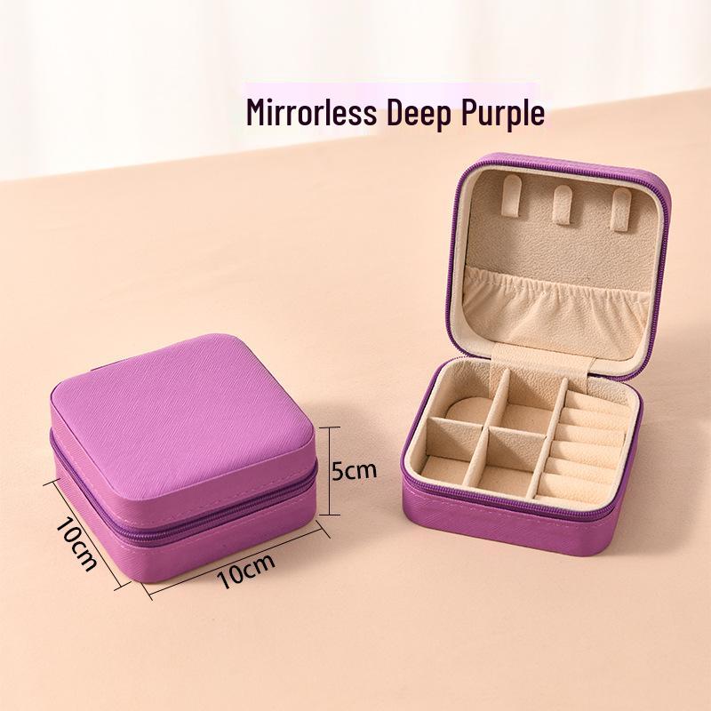 

Высококлассная шкатулка для хранения украшений с зеркальным узором для колец, серег, ожерелий - женский органайзер на молнии. 10cm x 10cm x 5cm