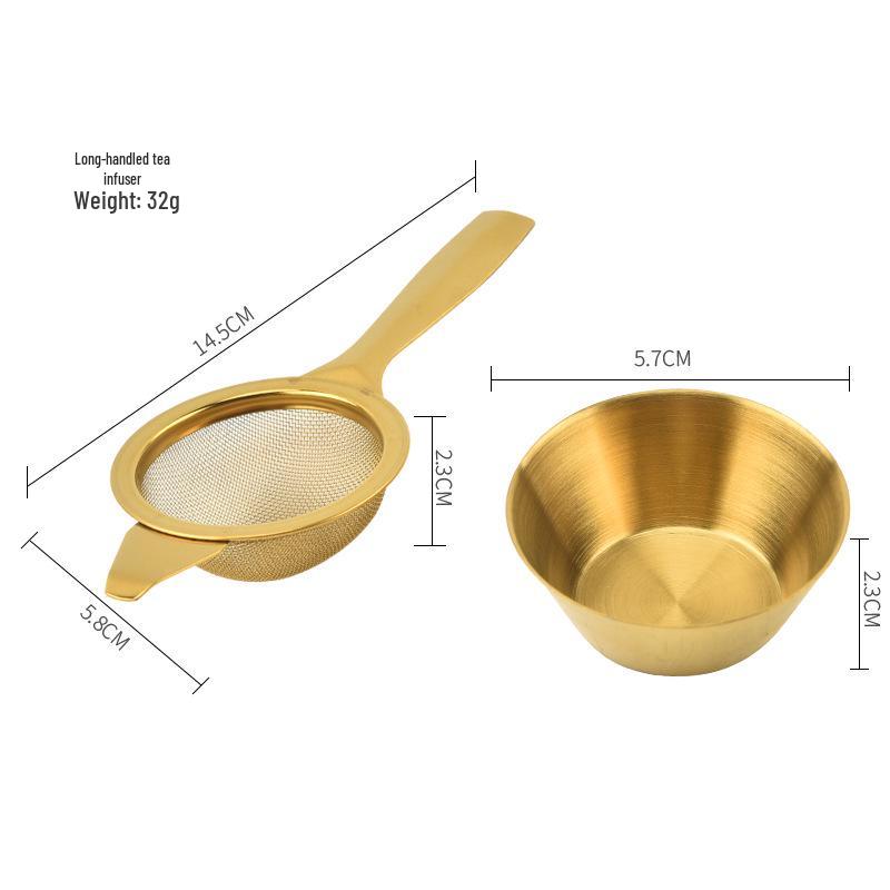 304 Stainless Steel Long Handle Tea Infuser with Double Ear Mesh Strainer Basket