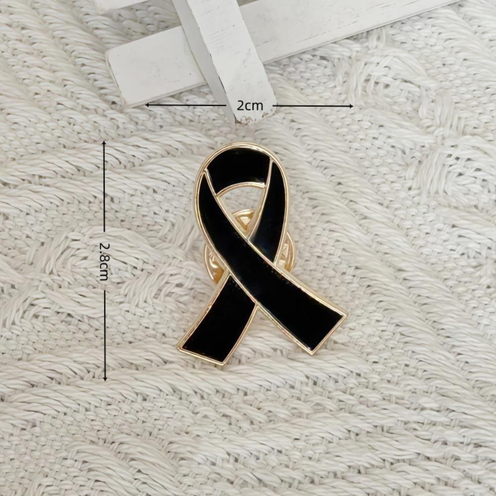 

Vintage Black Ribbon Pin White Funerals Memorial Pin Simple Mourning Badge Brooch Women Men Style 3