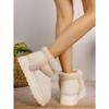 Women Snow Boots White Plush  Winter Snow Boots Flat Bottomed Short Tube Thick Sole Platform Comfort Warm Snow Cotton Shoes