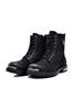 Men's Fashion Genuine Leather Thick Heeled Booties Black Boots Shoes