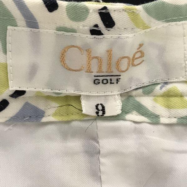 Chloe GOLF Printed Culotte Shorts 9 Women’s M White Green Golf Wear Pants Skirt(USED)