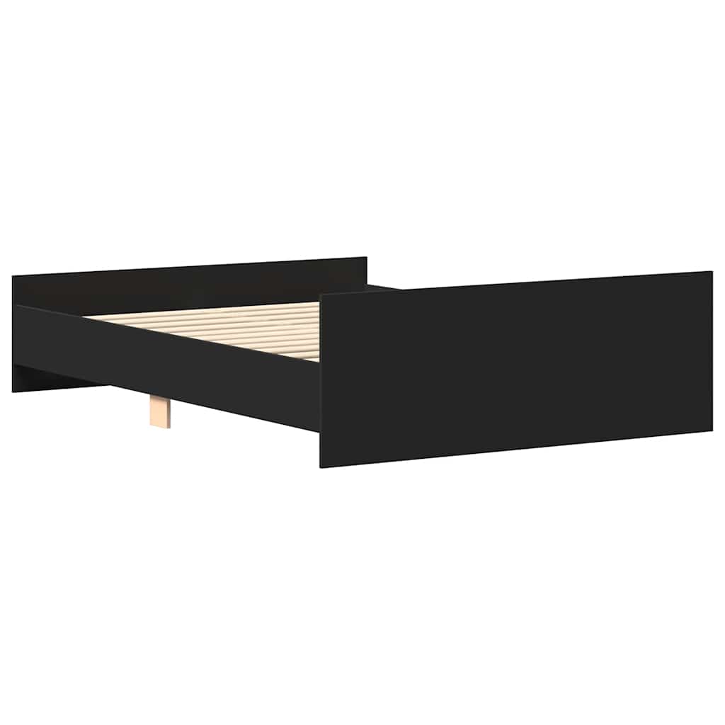 Bed Frame with Headboard and Footboard Black 140x190 cm