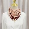 Magnetic buckle triangular small square scarf silk scarf women's spring and autumn summer shirt neck protection scarf thin scarf 71x71