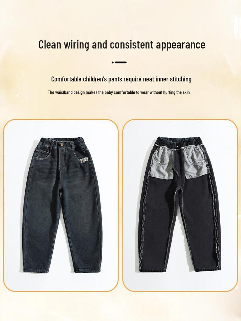 Jungen 2025 Frühling Lässige Weite Jeans für Große Kinder - Lange Hosen für Frühling & Herbst