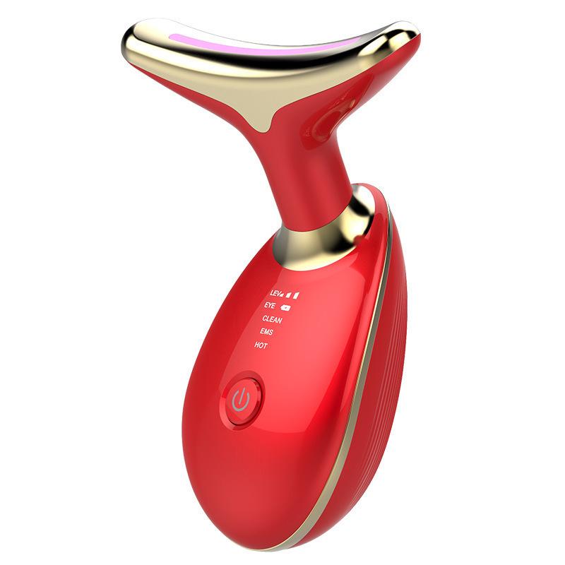 

EMS Neck Face Lifter Neck Face Lifting Massager Skin Tighten Device Led Photon Therapy Anti Wrinkle Double Chin Remover красный