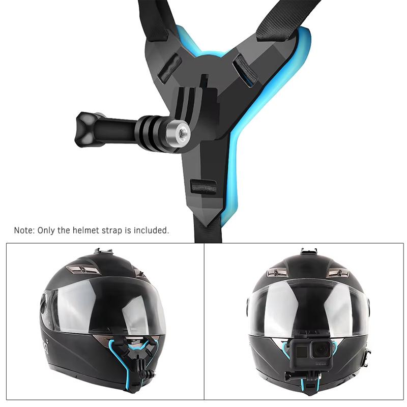 BLALION Motorcycle Helmet Strap Mount Phone Stand Holder For GoPro Hero 12 11 Insta360 X4 Action Sports Camera Full Face Holder