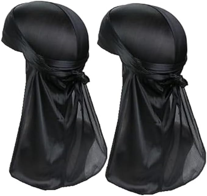 

BERUKO 2-piece set durag hip-hop bandana dance dancer pirate cap lightweight black