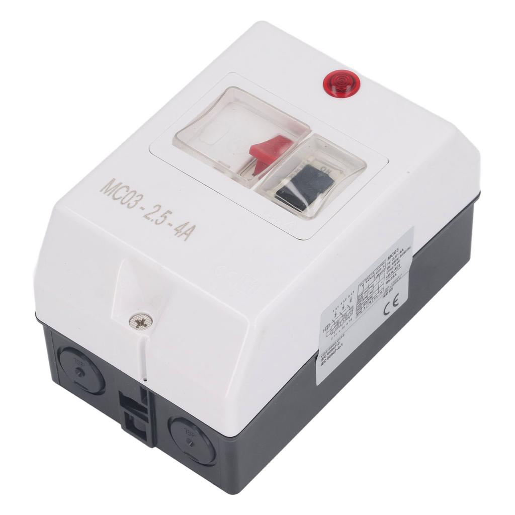Motor Circuit Breaker IP55 Waterproof Motor Protector Switch with Signal Light 2.5‑4A 230 240V 400 415V 500V 690V