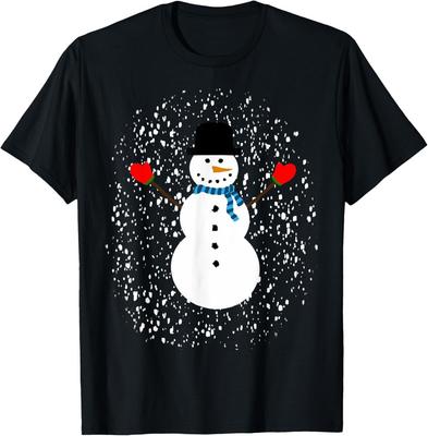 Cute Snowman In a Snowy Winter Wonderland Gift Unisex T-Shirt