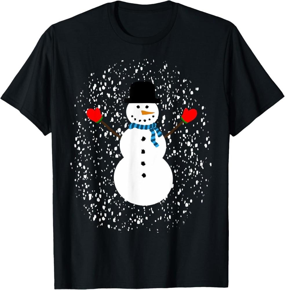 

Cute Snowman in a Snowy Winter Wonderland Gift Unisex T-Shirt 4XL