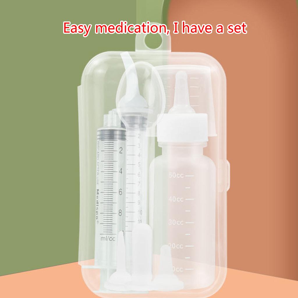 9-Pack Pet Nursing Kits Nursing Bottle Nipple Syringes Feeders Spoon Feeding Bottles for Newborn Kitten Small Animals