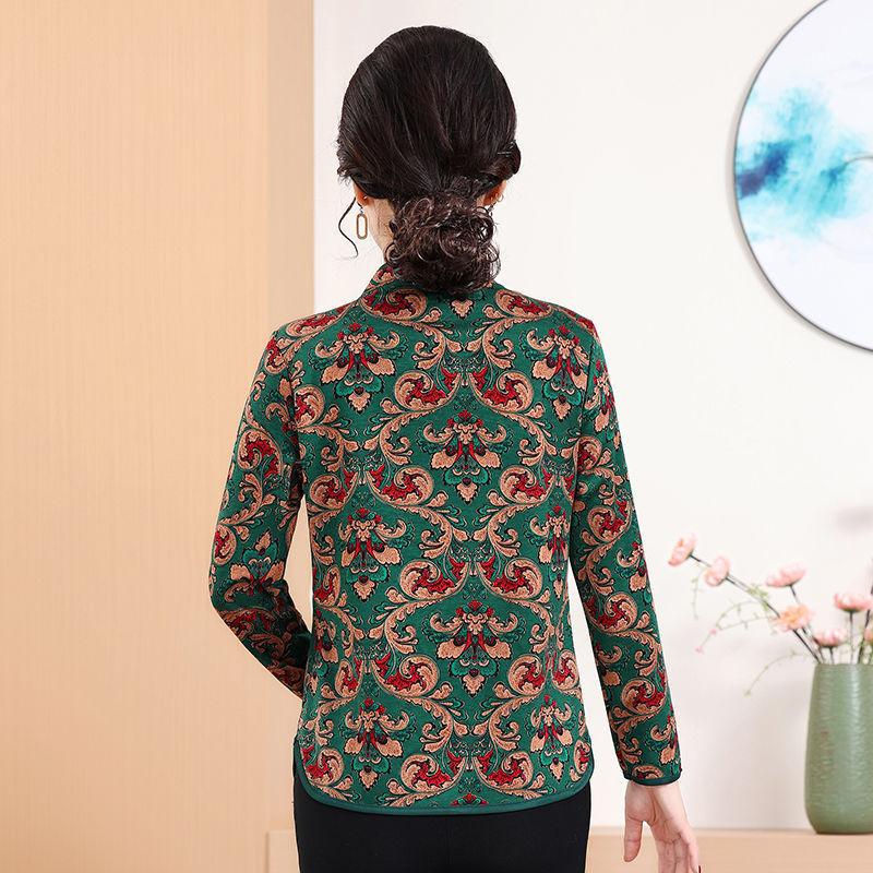 Autumn and Winter New Bottoming New Chinese Style The Elderly Fleece Thickened Bottoming Shirt