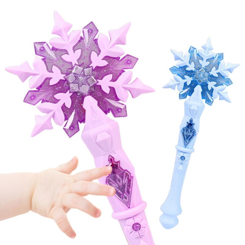 Light Up Musical Magical Wand For Kids Girls Birthday Party Toy Roleplay Princess Snowflake Wand for Roleplay Game Wear