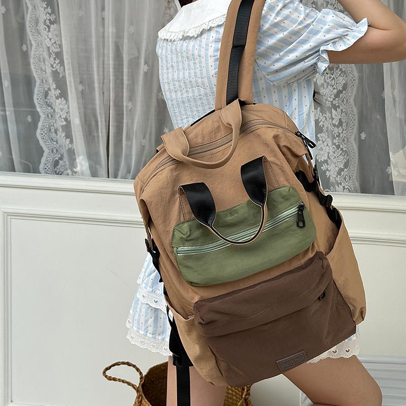 College Style Student Schoolbag Women's Color Block Backpack Computer Backpack