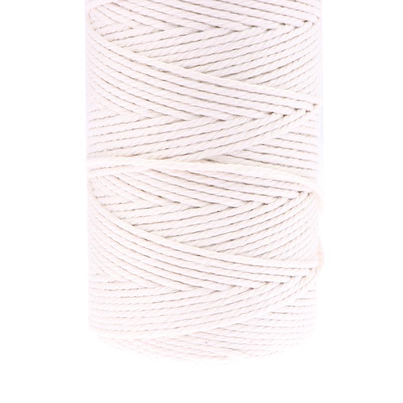 Coarda de bumbac 2Mm * 200M Coarda de bumbac alb Pachet albit Pachet frânghie răsucită poate fi vopsită Tapiserie frânghie bricolaj