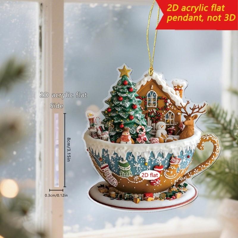 Pack of 4 Shatterproof Christmas Tree Ornaments with Hanging Cord for Indoor Outdoor Holiday Decorations