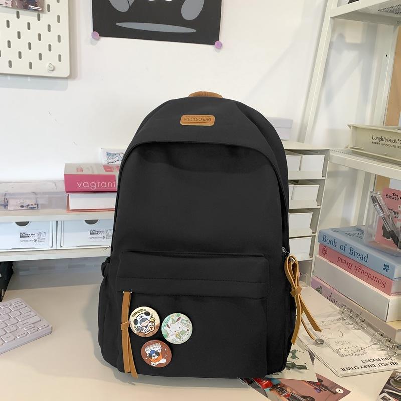 School Bag School Bag Female Junior High School Student Large Capacity High School Student University Campus Nylon Backpack Travel Computer Backpack
