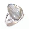 Natural Labradorite Gemstone Handmade 925 Solid Silver Jewelry Ring Size 8 F3A21