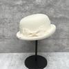 Japanese Drama Atmosphere Wool Bowler Hat Autumn And Winter Mesh Bow Elegant Curling Bucket Hat Fashion Basin Hat