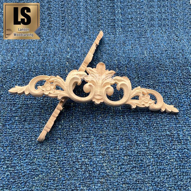 European-Style Solid Wood Carved Rose Flower Decoration Sticker