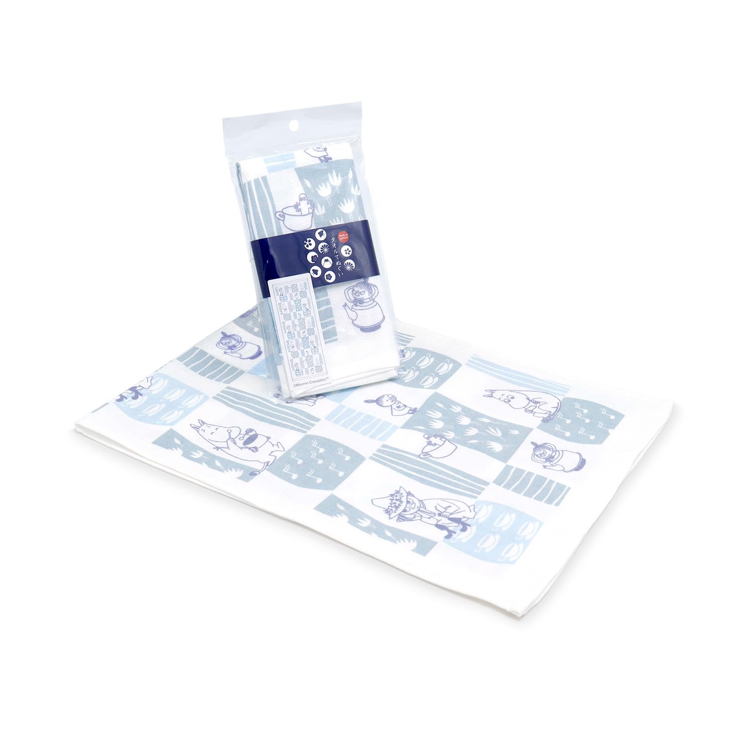 

Towel Museum Tenugui Made in 34 x Moomin Towel, Japan, 100% Cotton, Approx. 90cm, Fun Moments Blue, 47-0202120 синий