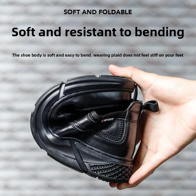 Pánská pracovní obuv z pravé kůže s kompozitní tužinkou, izolací, bez kovu, nezničitelná, protiskluzová, bezpečnostní