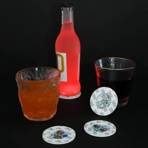 Illuminating LED Coasters, 3 Lighting Modes, Pack of 10 (Daylight White)