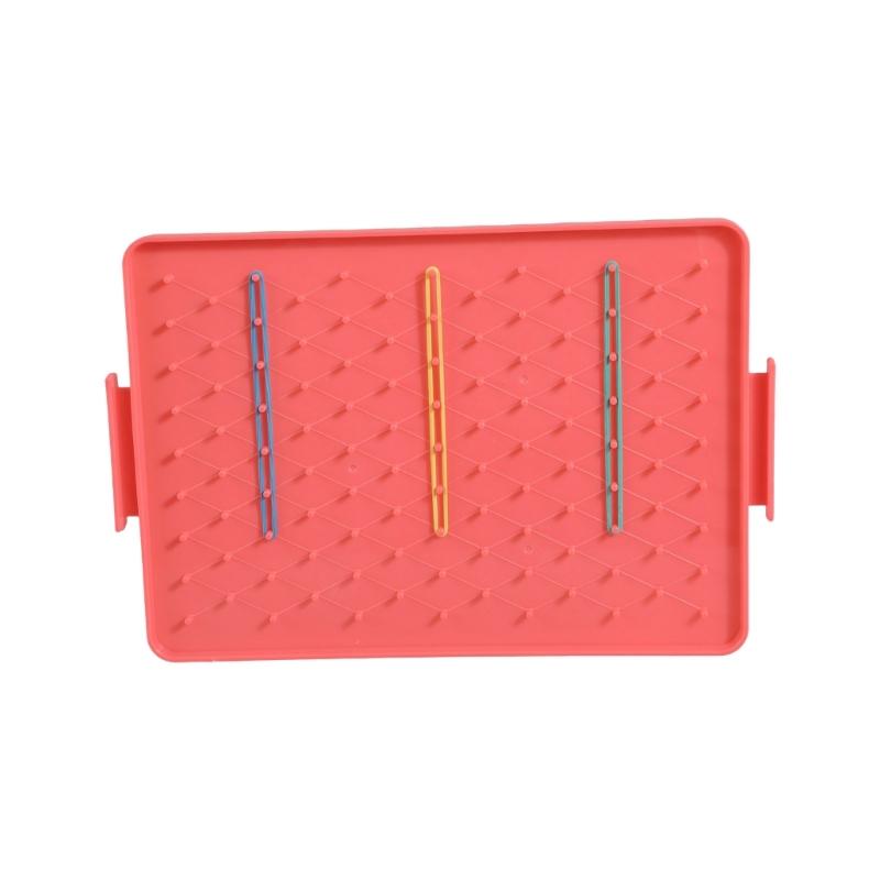 Light Weight Geometry Pegboard Portable Geoboard Math Teaching Aid For Spatial Reasoning Development Kids Age 5+
