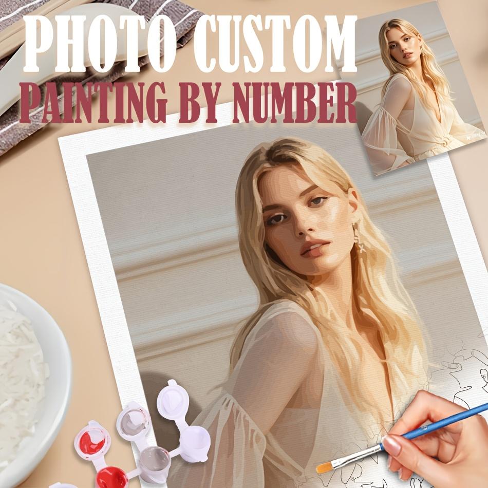 Photo Custom Picture with Numbers Custom Paint By Numbers Kit,Personalized Photo Customized Numbers Painting Custom Gift Without Frame