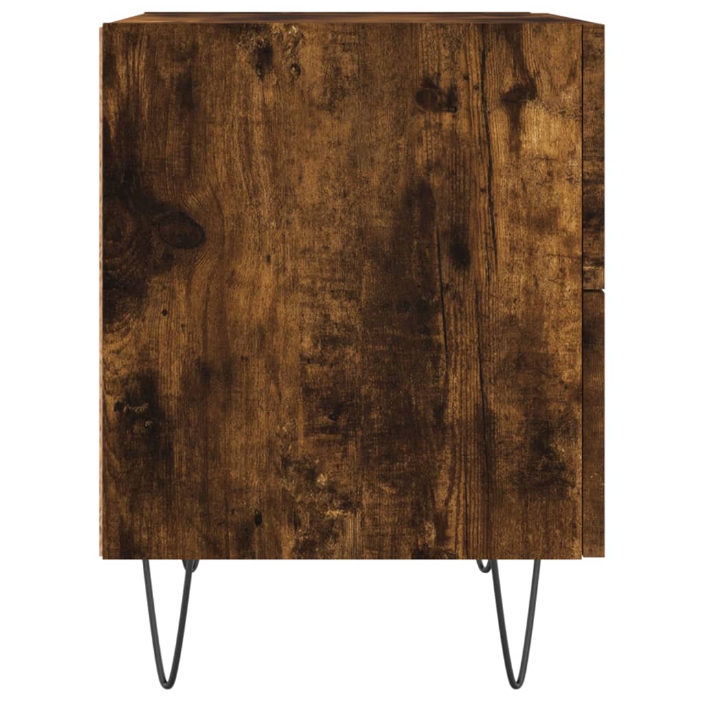 Nightstands (2 Pcs) Smoked Oak 40 X 35 X 47.5 Cm Engineered Wood