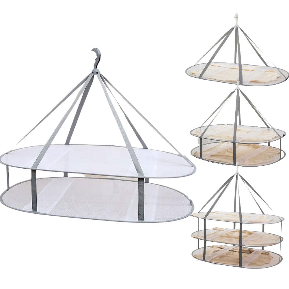 1/2/3 Layers Drying Net Drying Basket For Household Folding Clothing Net Sweater Top Anti Deformation Drying Racks