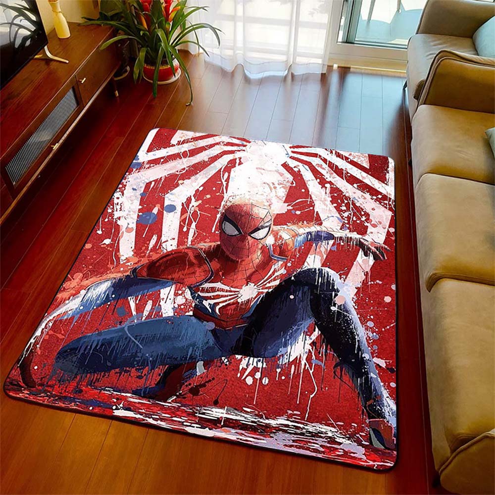 

Spiderman Themed Area Rug Polyester Non-Slip Floor Mat Soft Carpet for Living Room Bedroom -QJY 60x90cm